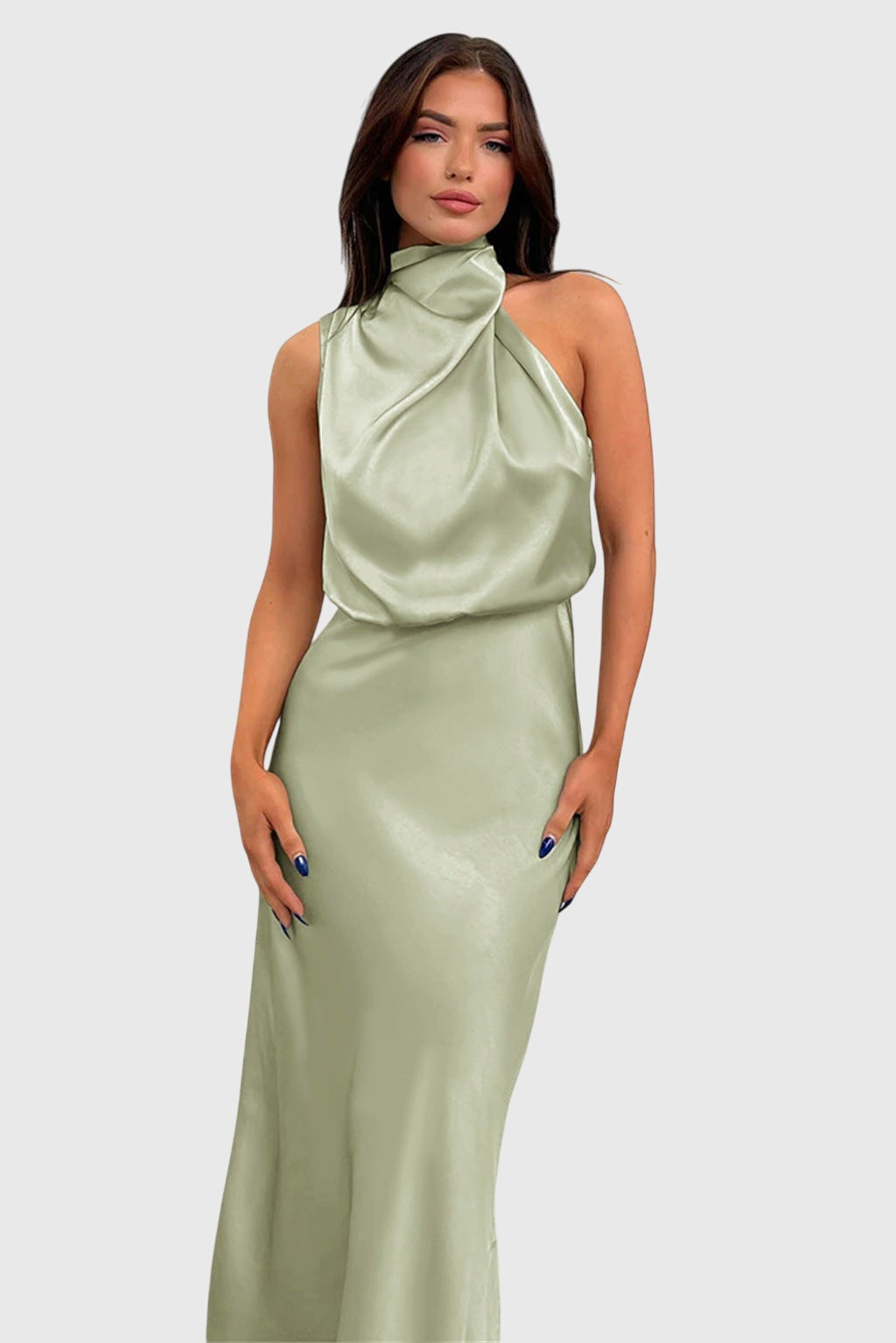 Alice | Glamorous Satin Halter Dress