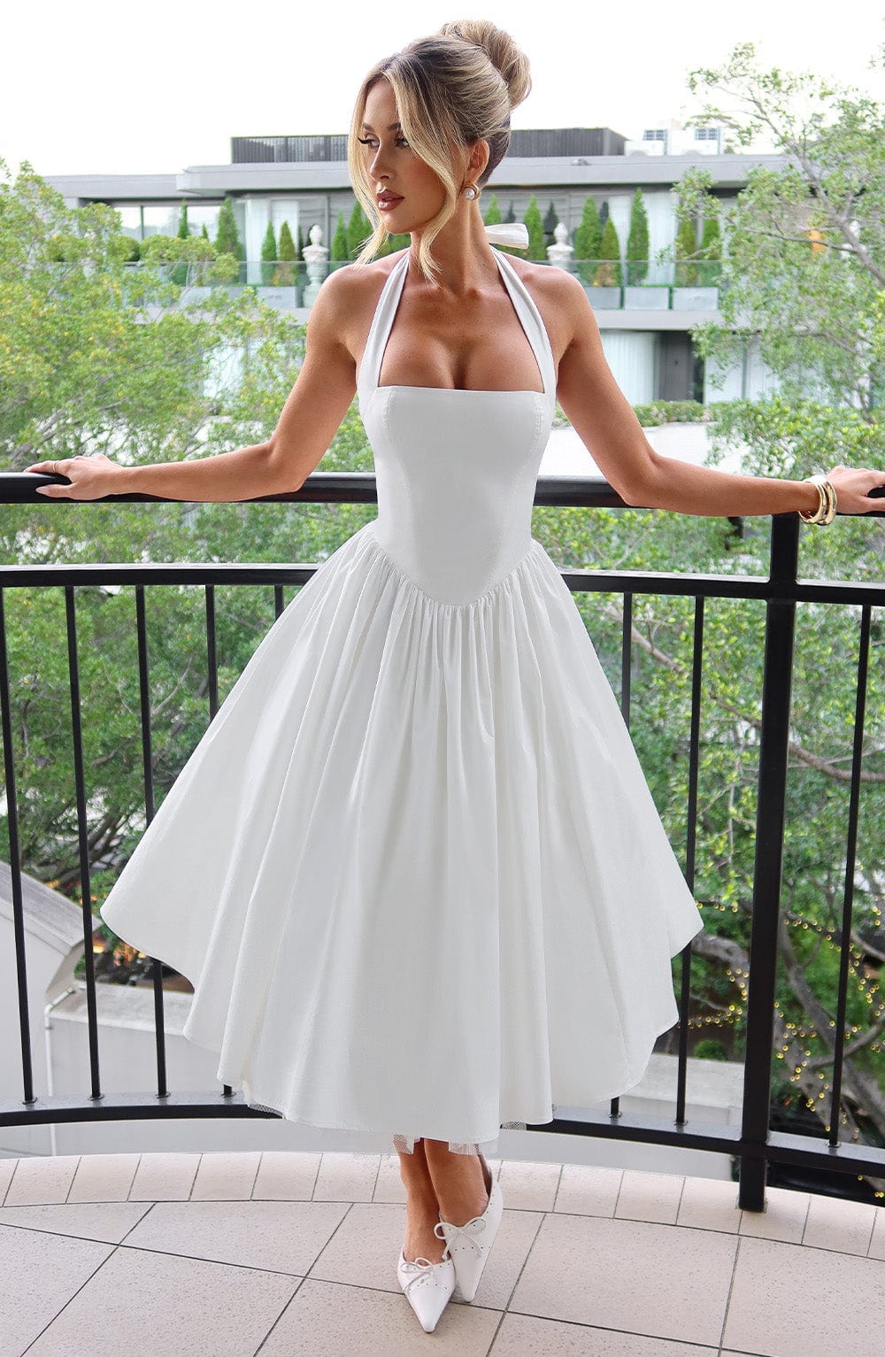 Alice | Women’s Wedding Guest Halter Midi Dress