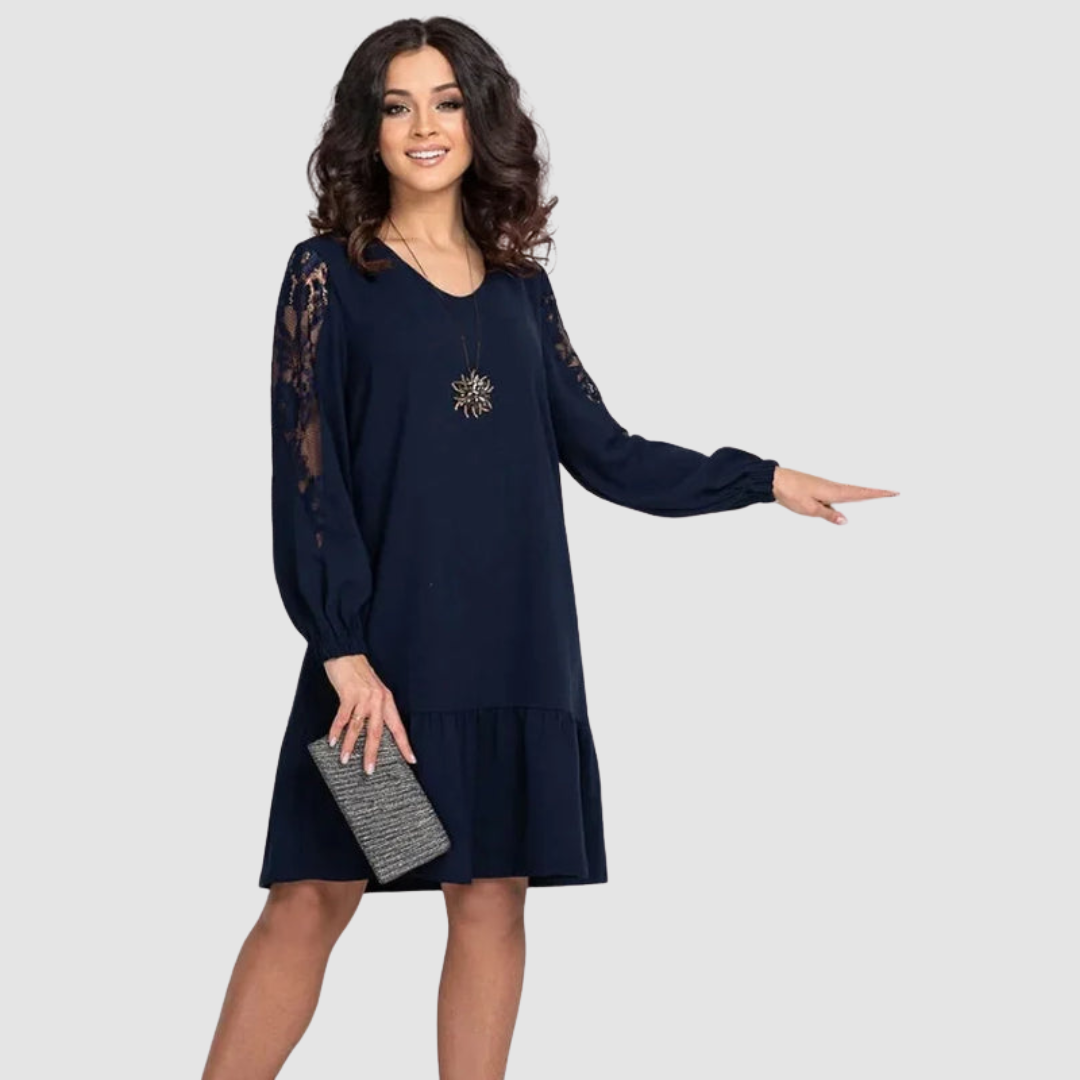 Alice | Lowri Quinn | Lace-Sleeve Midi Dress