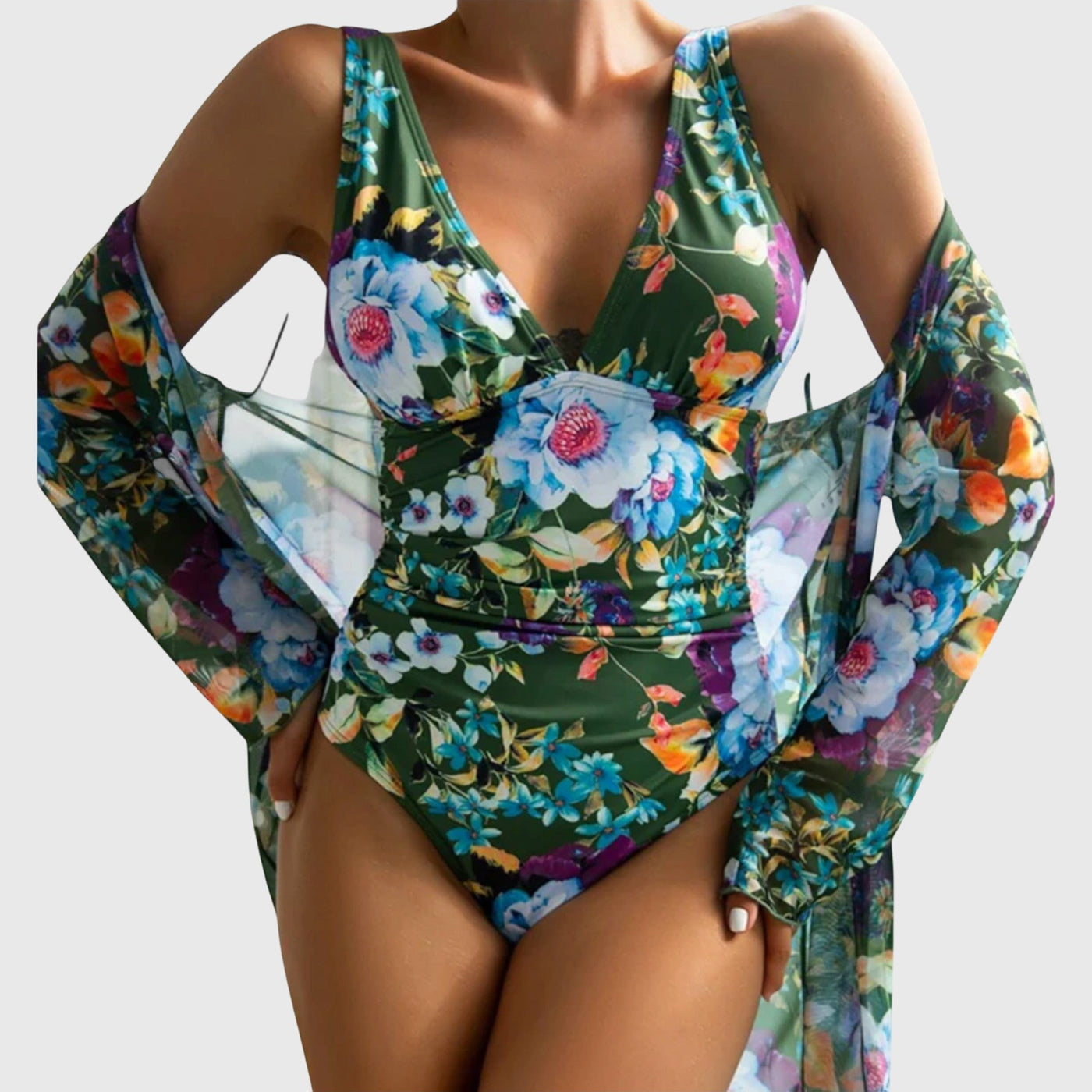 Alice | Women’s Floral Print Summer Swimsuit Set