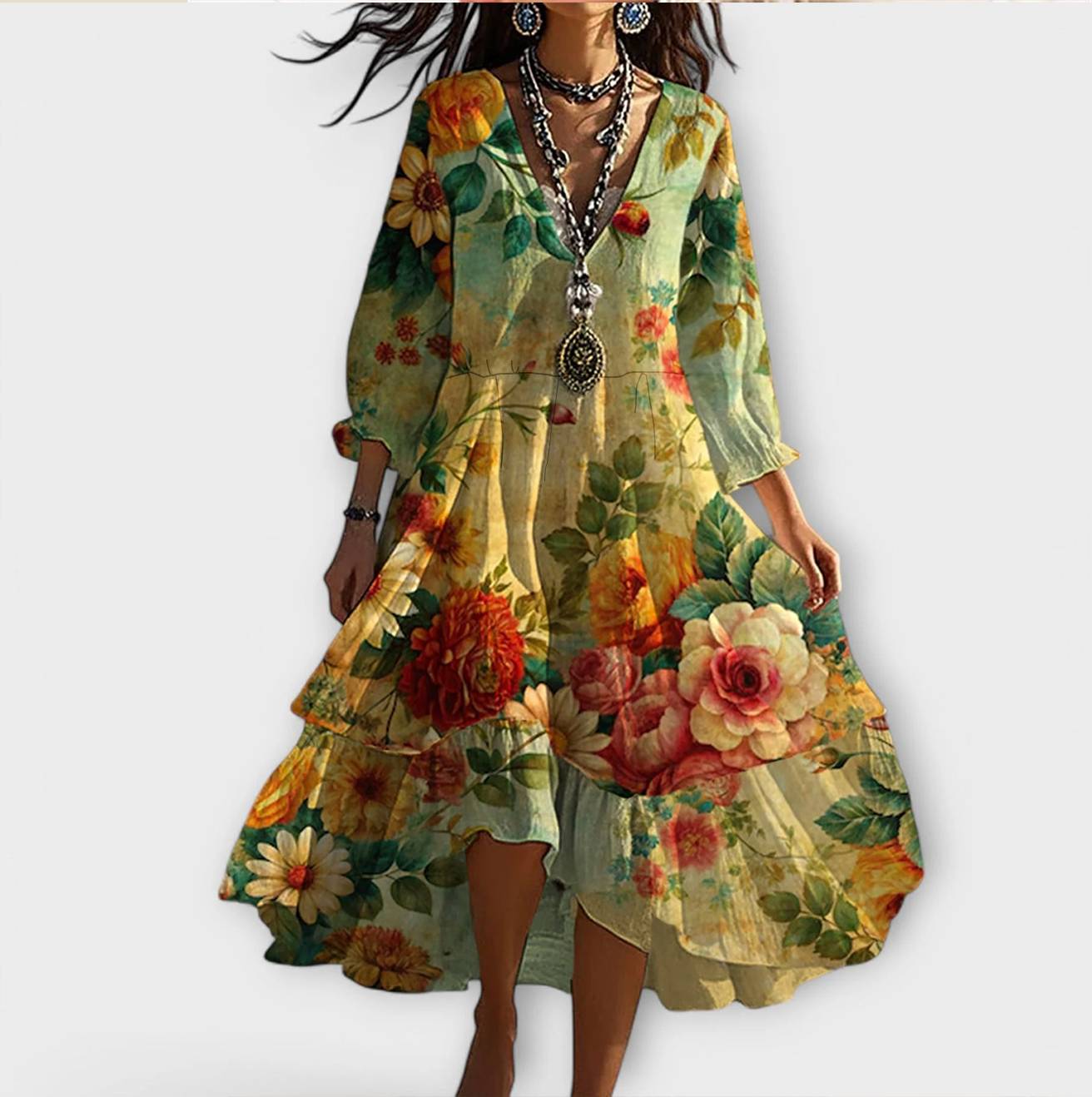 Alice | Whimsical V-Neck Dress