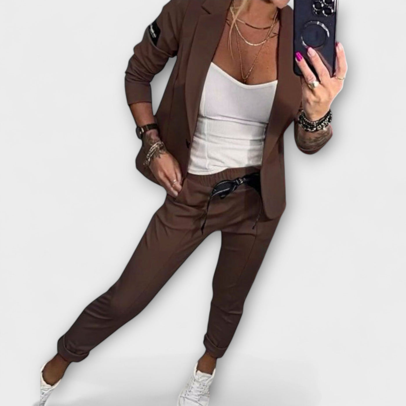 Alice | Elegant Set of Top, Jacket, and Trousers