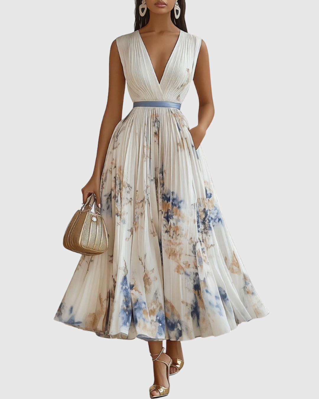 Alice | Elegant Pleated Maxi Dress
