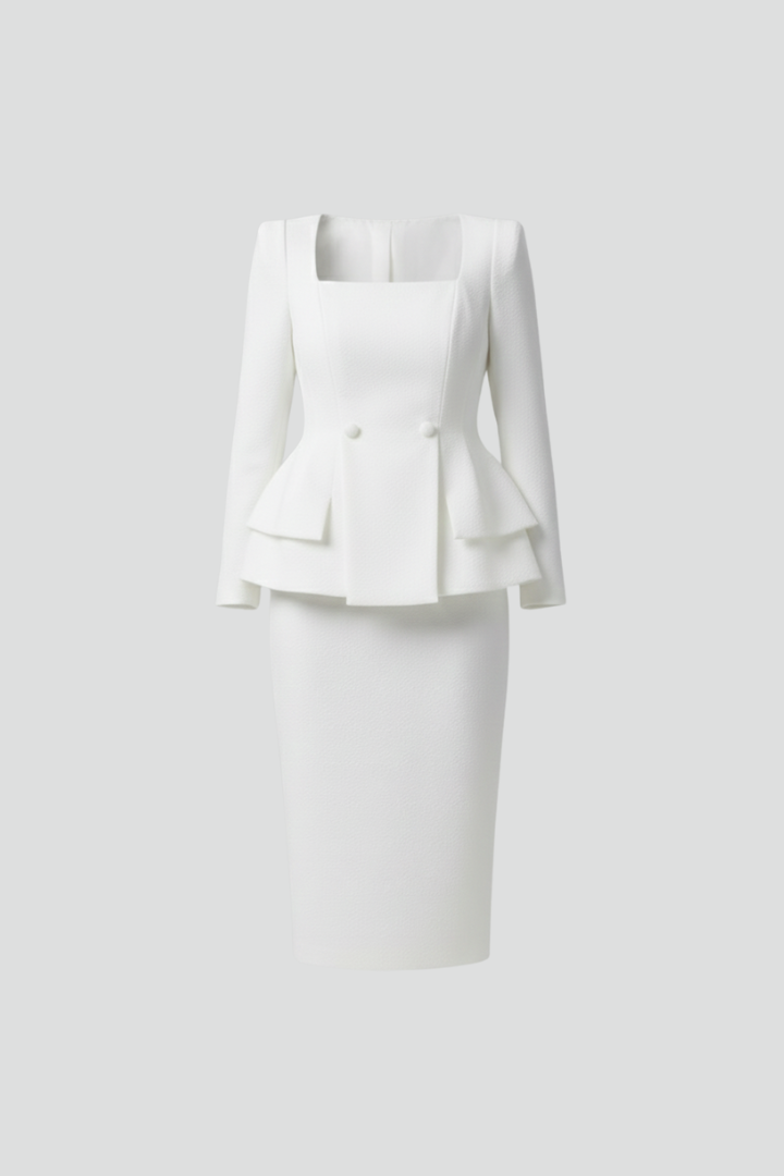 Alice | Women’s Square Neck Blazer and Skirt Suit