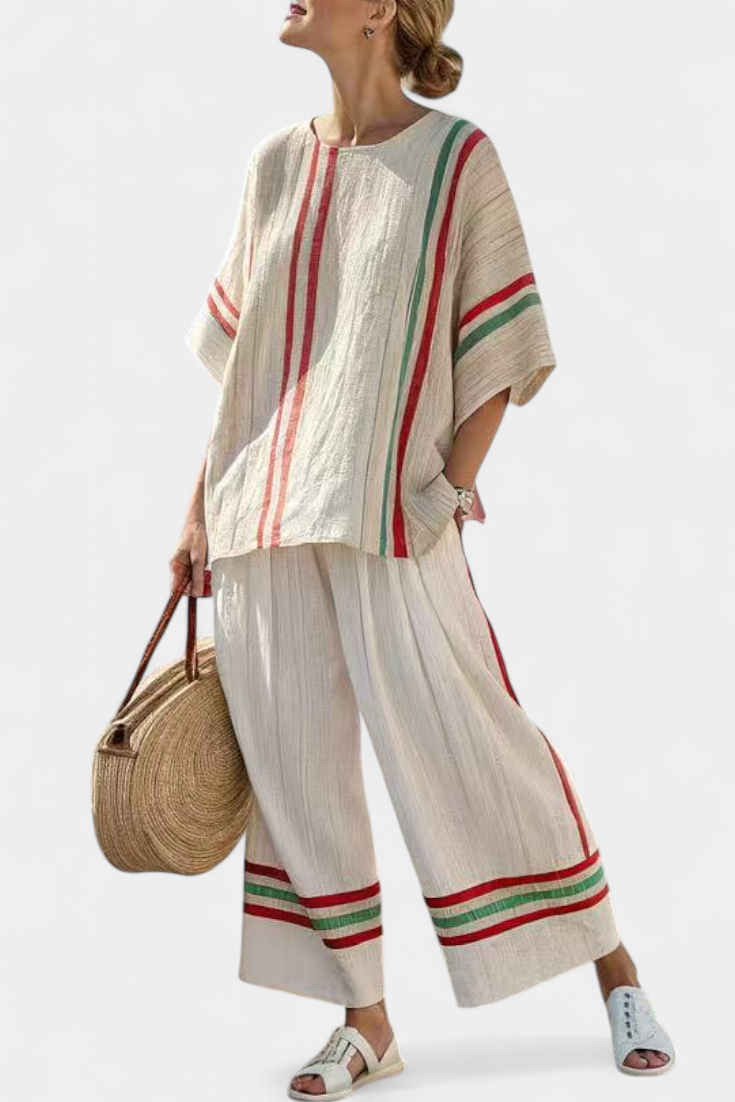 Alice | Comfortable Boho Print Blouse & Loose-Fit Trousers