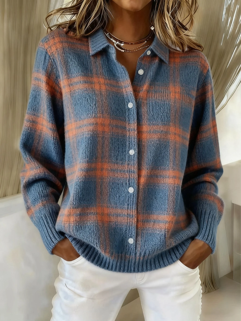 Alice | Mira – Knitted Blouse With Check Pattern