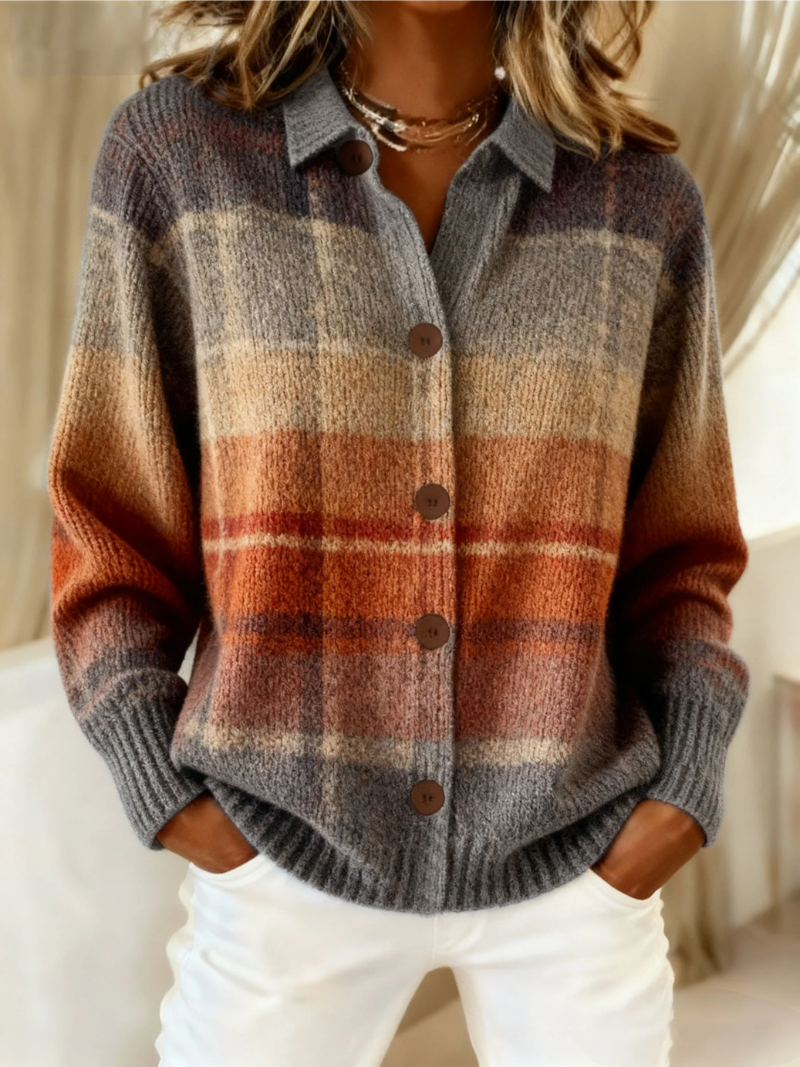 Alice | Fleur – Checked Blouse in Warm Autumnal Shades