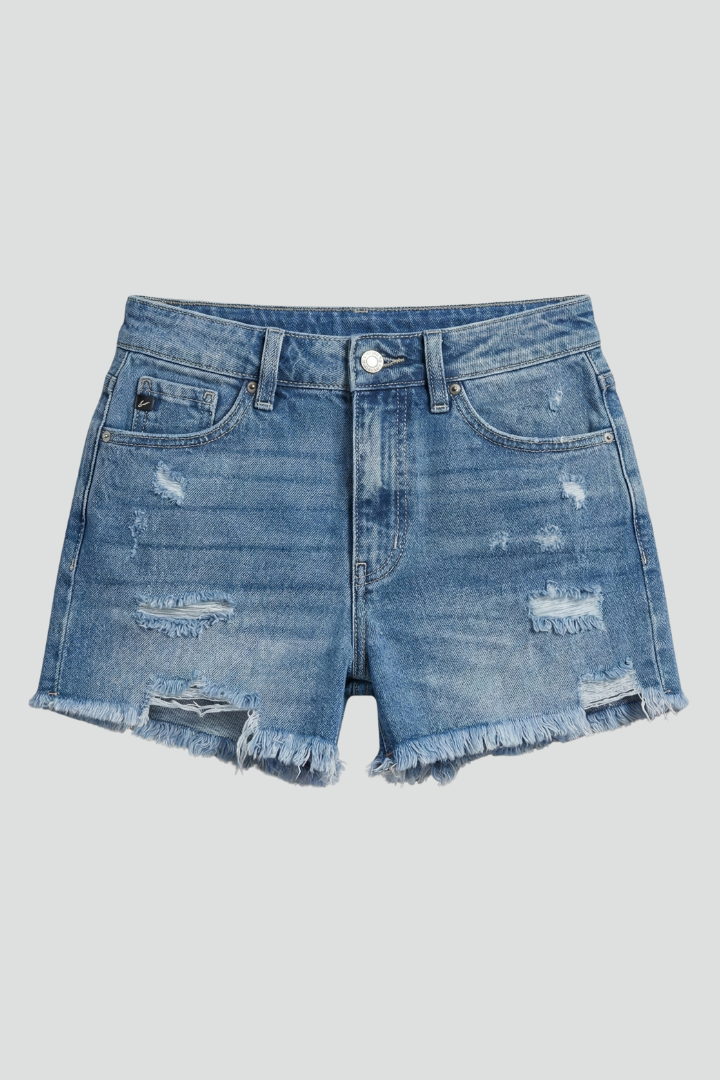 Alice | Women’s Distressed Denim Shorts with Frayed Hem