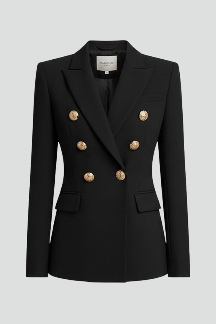 Alice | Women’s Double-Breasted Blazer with Gold-Tone Button Details