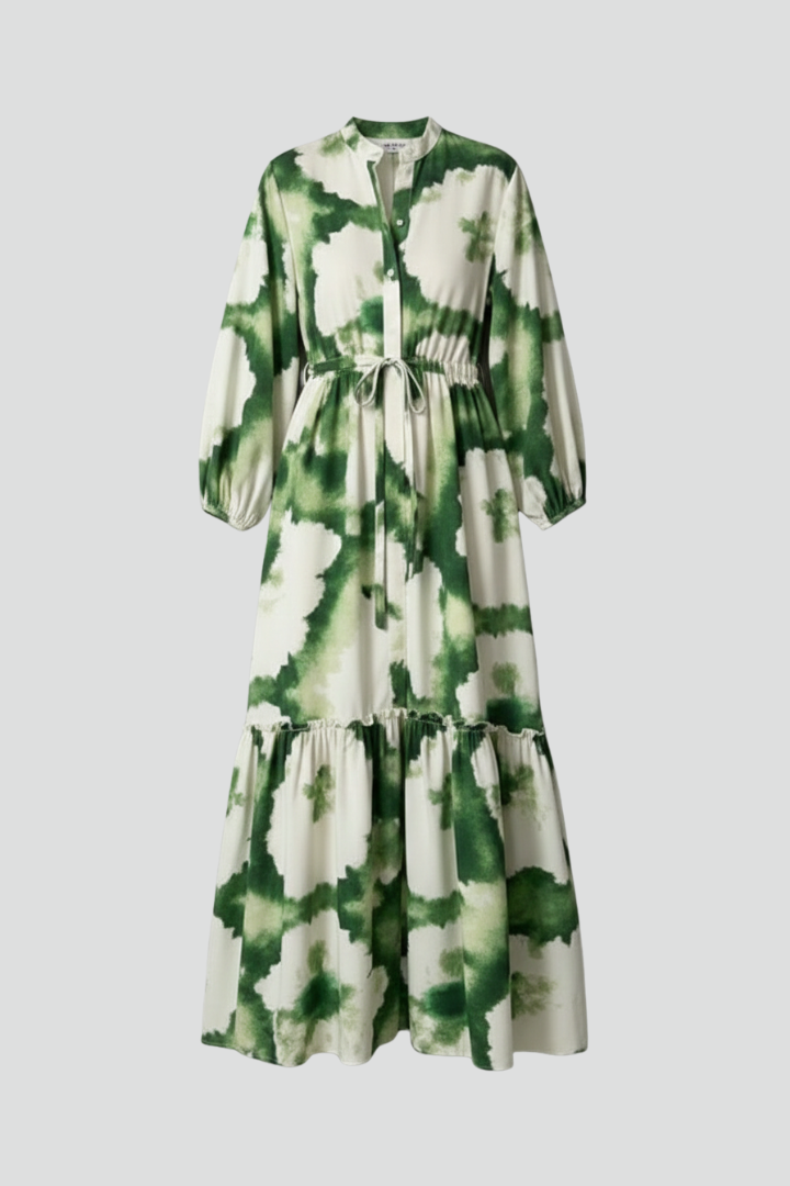 Alice | Women’s Long Sleeve Printed Maxi Dress with V-Neck
