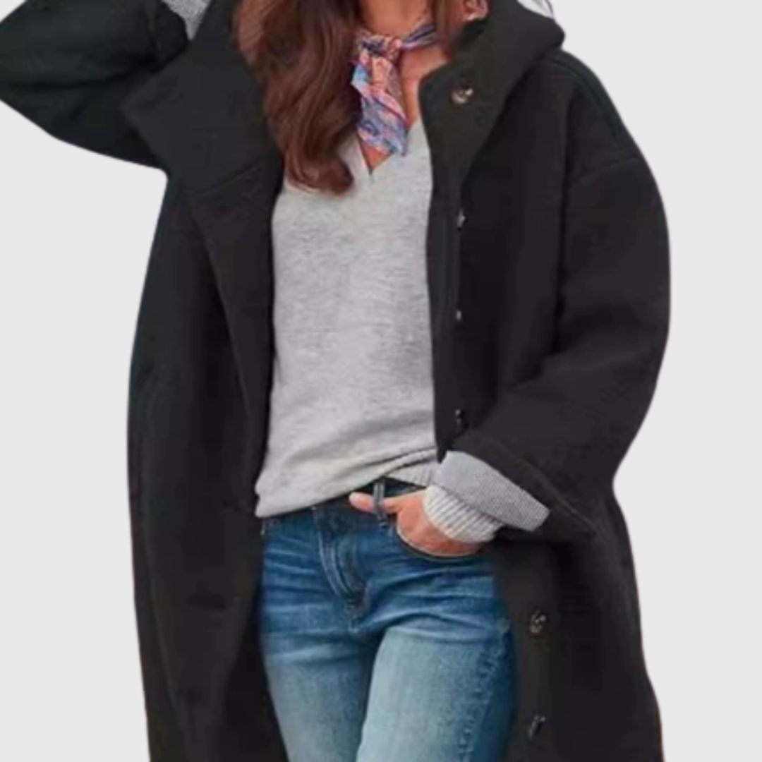 Alice | Women's Oversized Coat with Button Fastening and Side Pockets