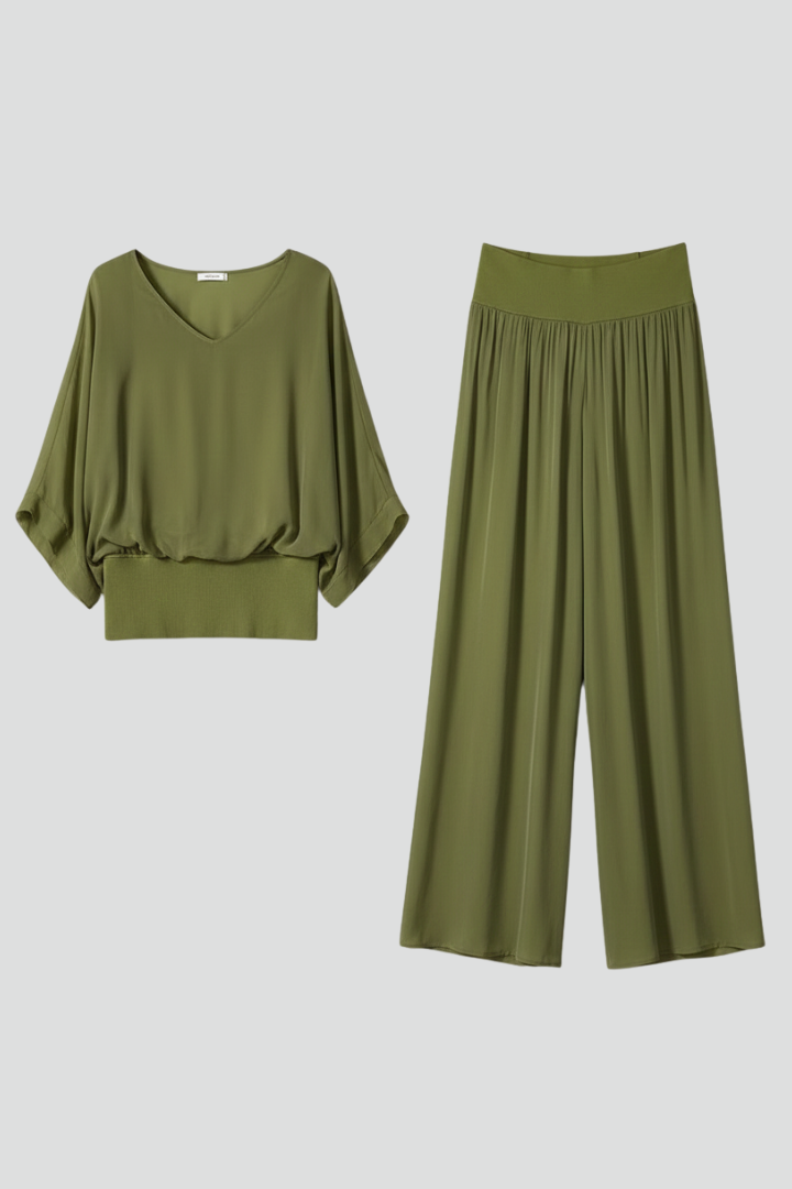 Alice | Women’s Chiffon Two-Piece Wide-Leg Set