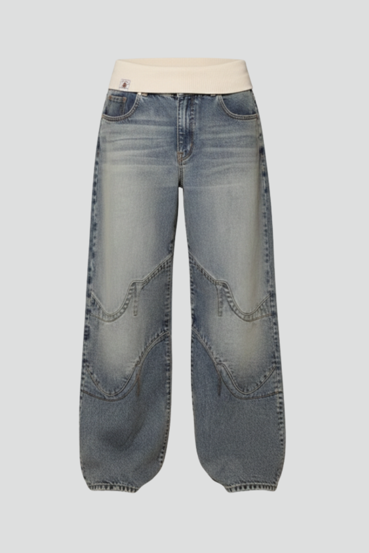 Alice | Women’s Casual Baggy Wide-Leg Denim Trousers