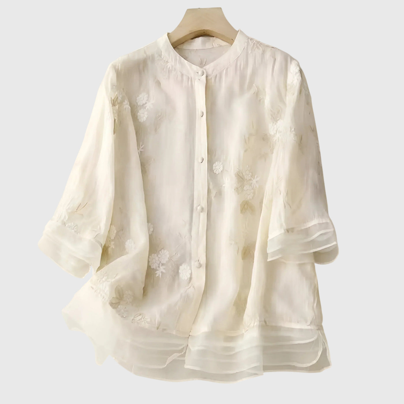 Alice | Elegant Top With Embroidered Flowers