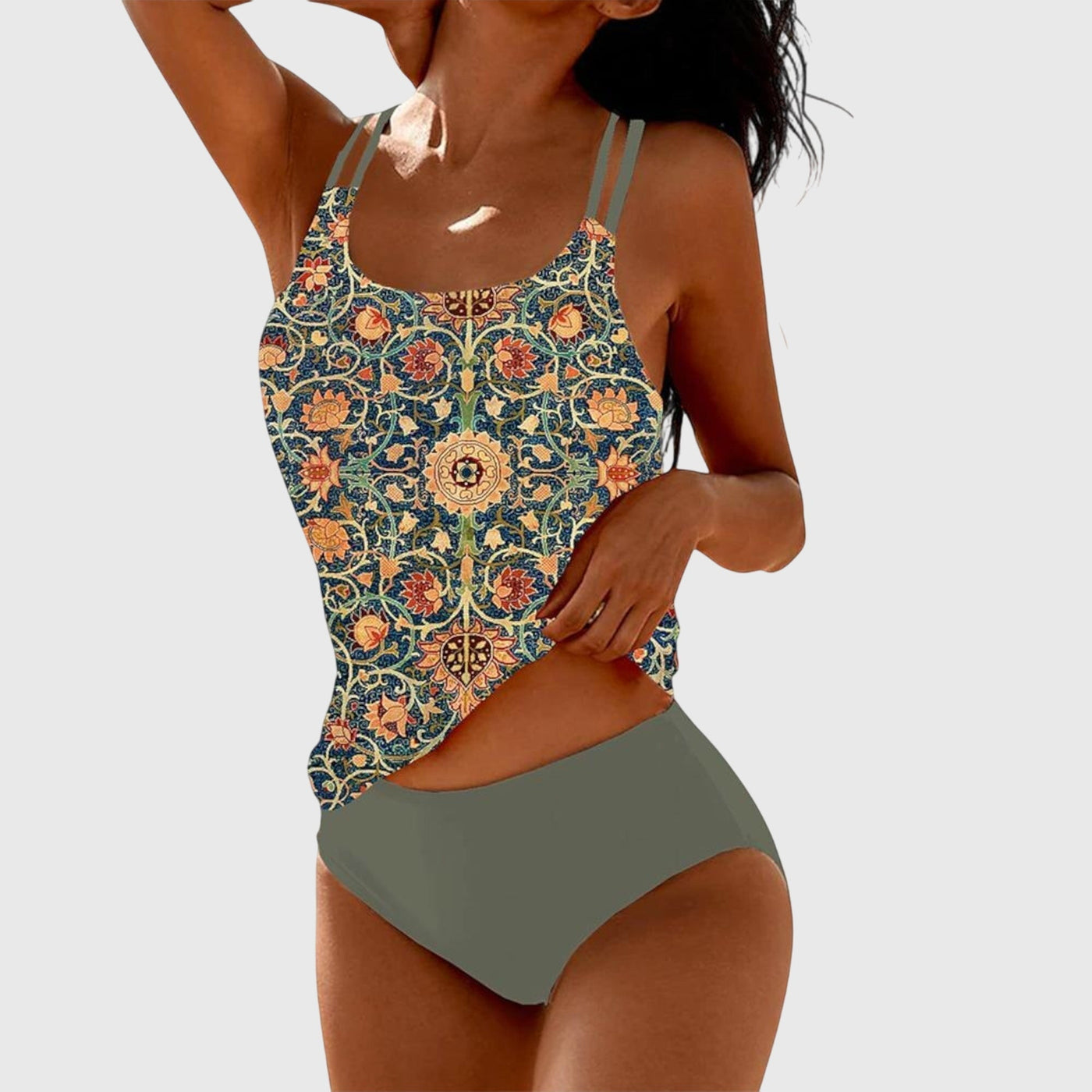 Alice | Women’s Printed Strappy Tankini Swimsuit