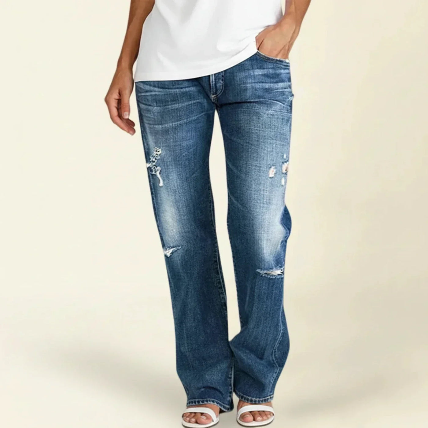 Alice | Women’s Ripped High Rise Straight Jeans