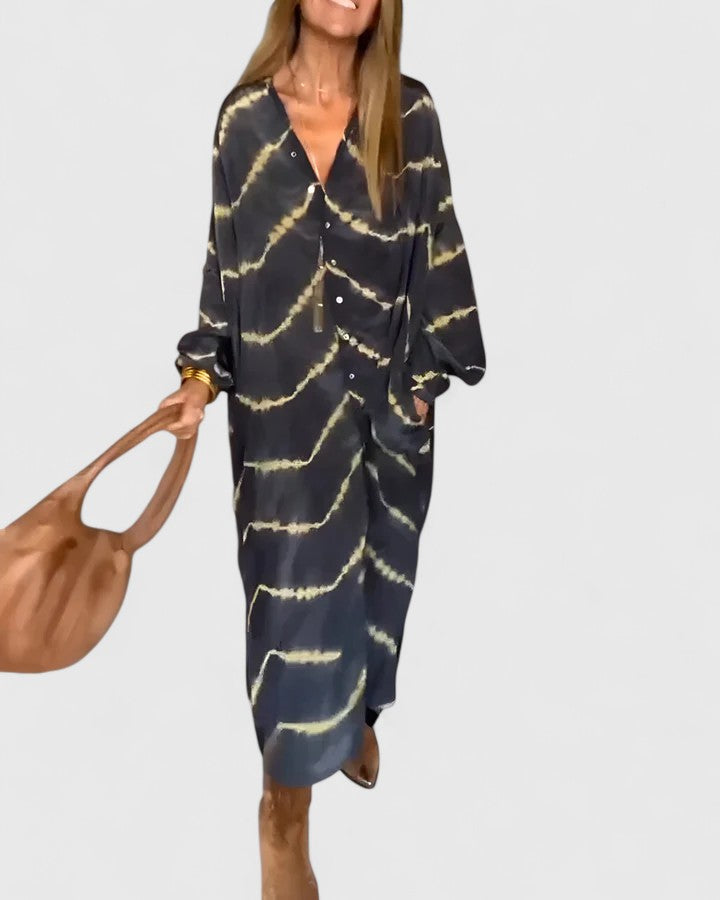 Alice | Elegant Boho Striped Maxi Dress