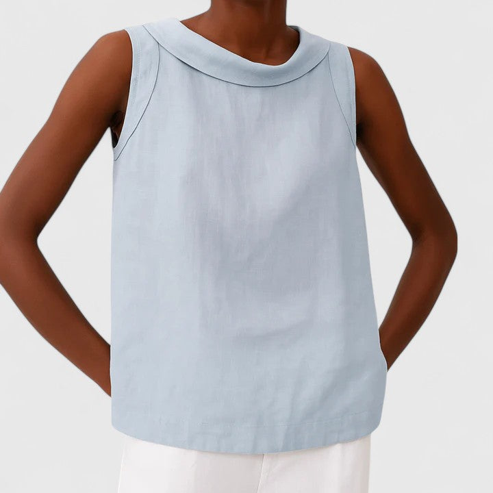 Alice | Elegant Top With Roll Collar