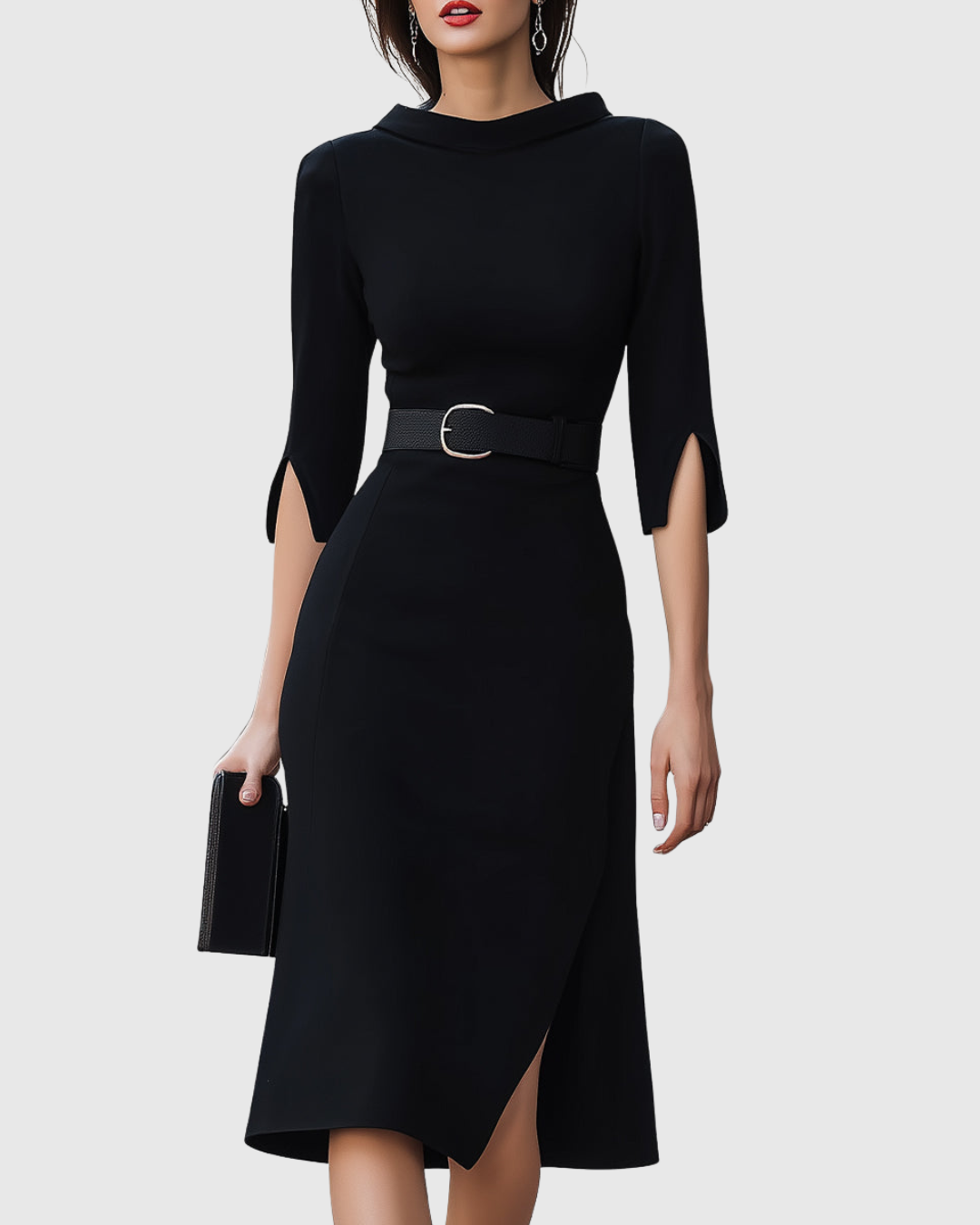 Alice | Classic Black Midi Dress