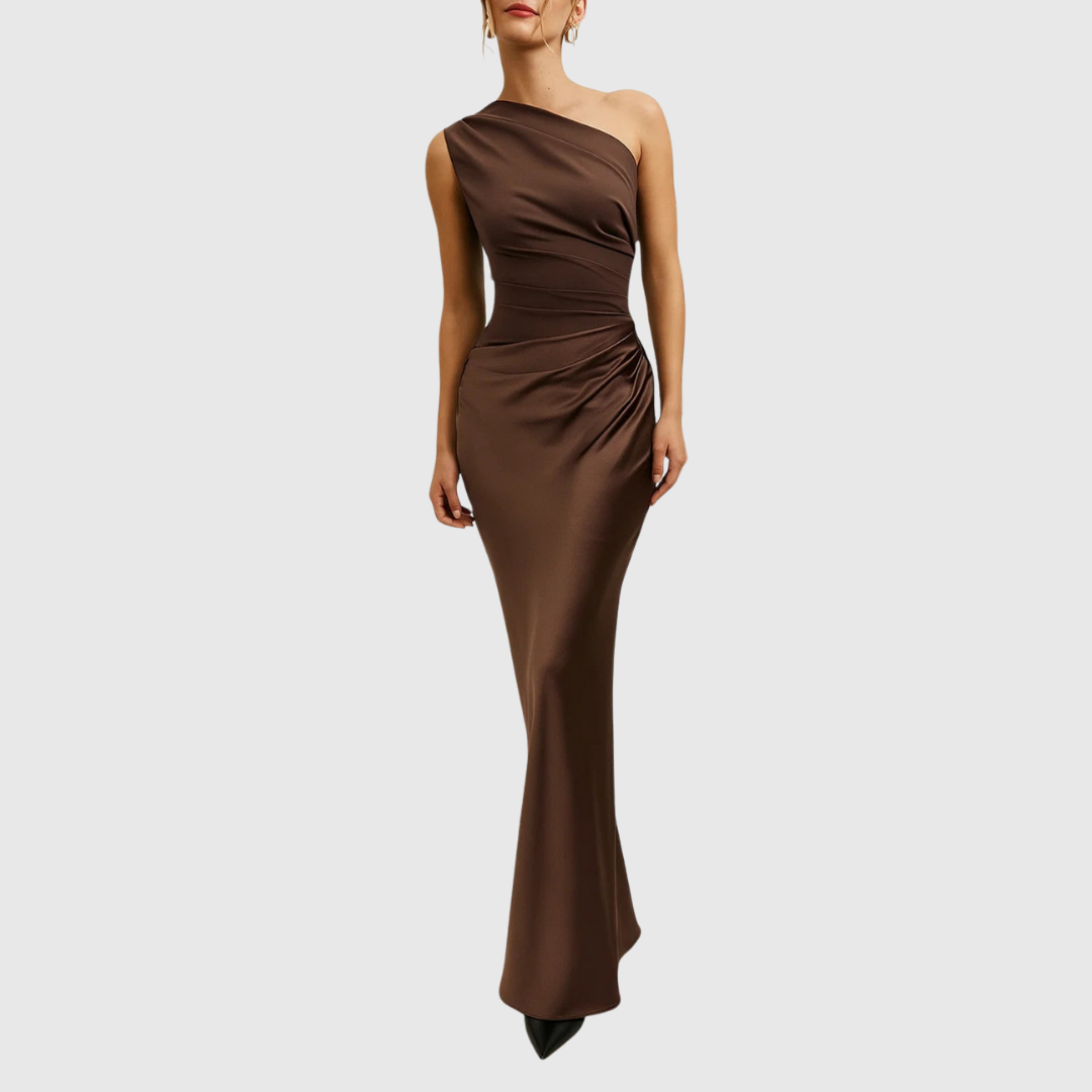 Alice | Satin Asymmetric Evening Gown