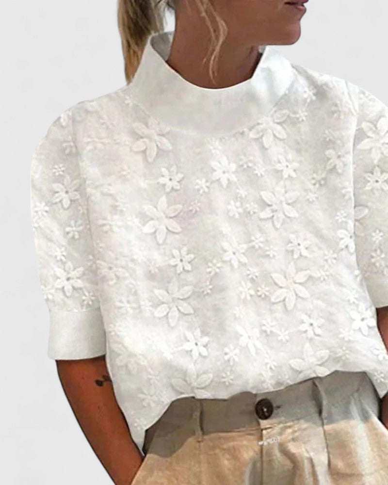 Alice | Elegant Blouse With Stand Collar