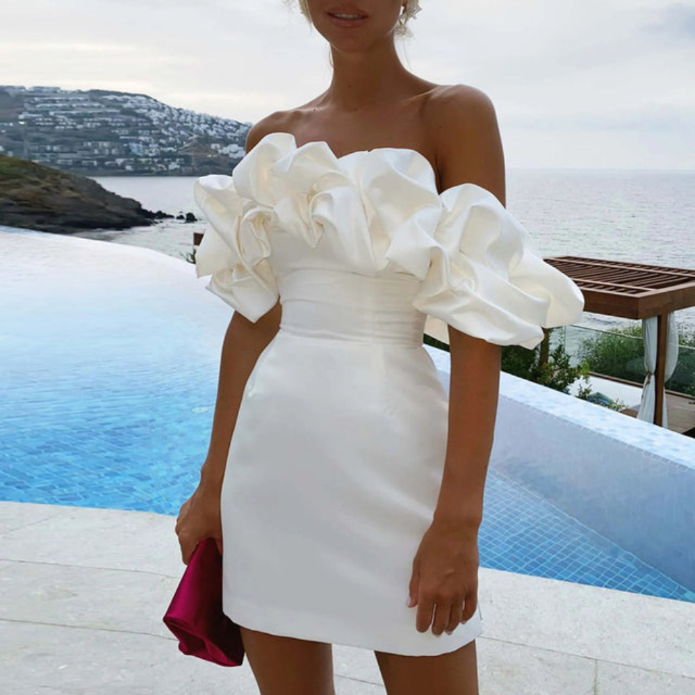 Alice | Women’s Wedding Guest Ruffle Mini Dress