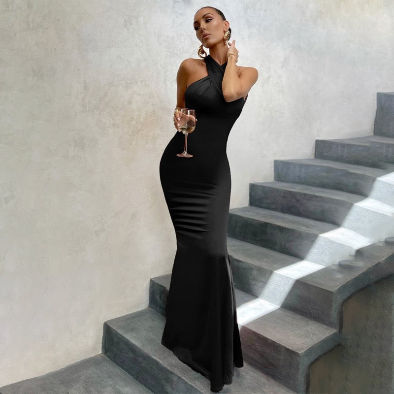 Alice | Women’s Fishtail Dress with Open Back and Fitted Cut