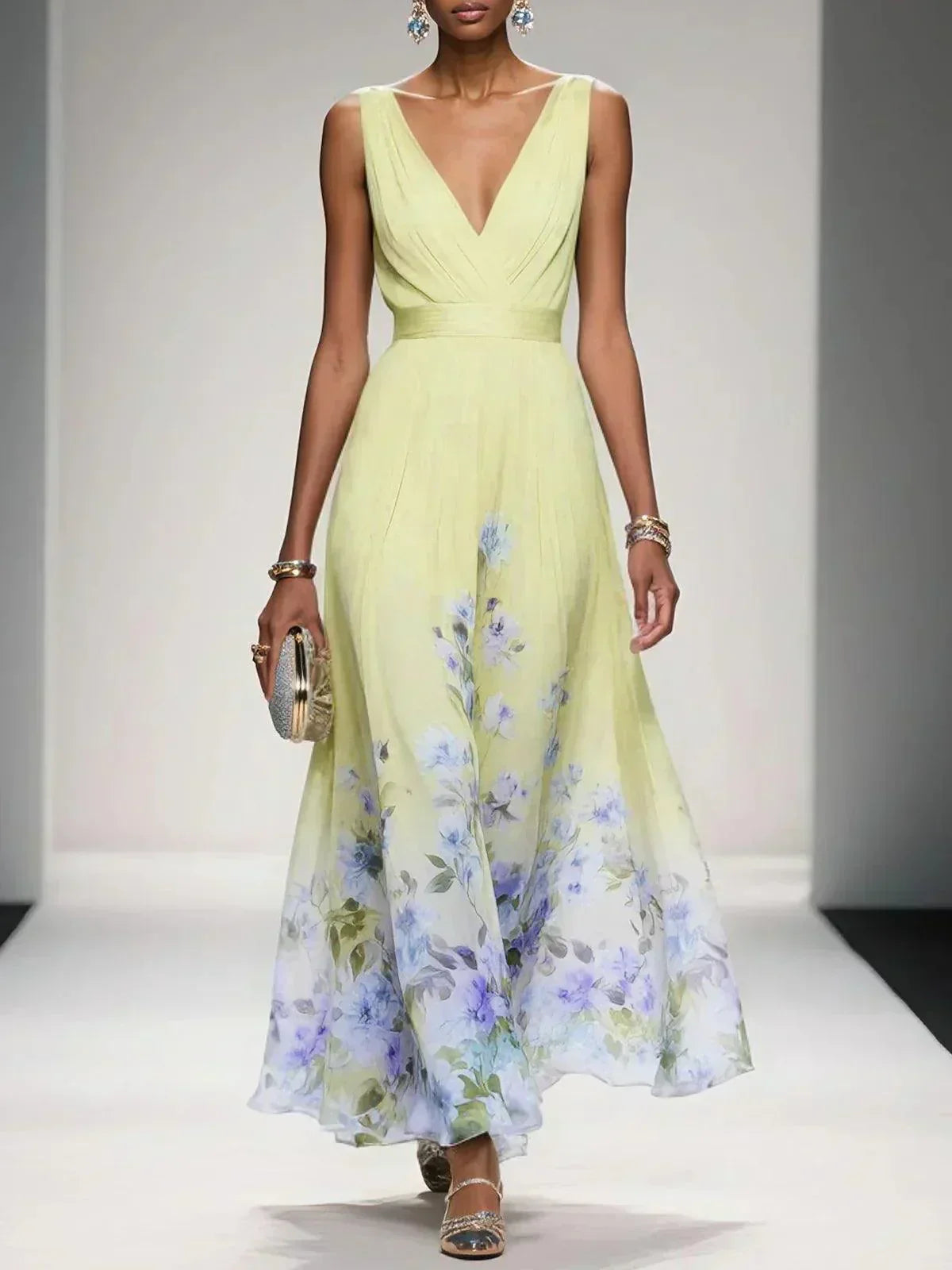 Gaia | Women's Floral Print Wedding Guest Dress