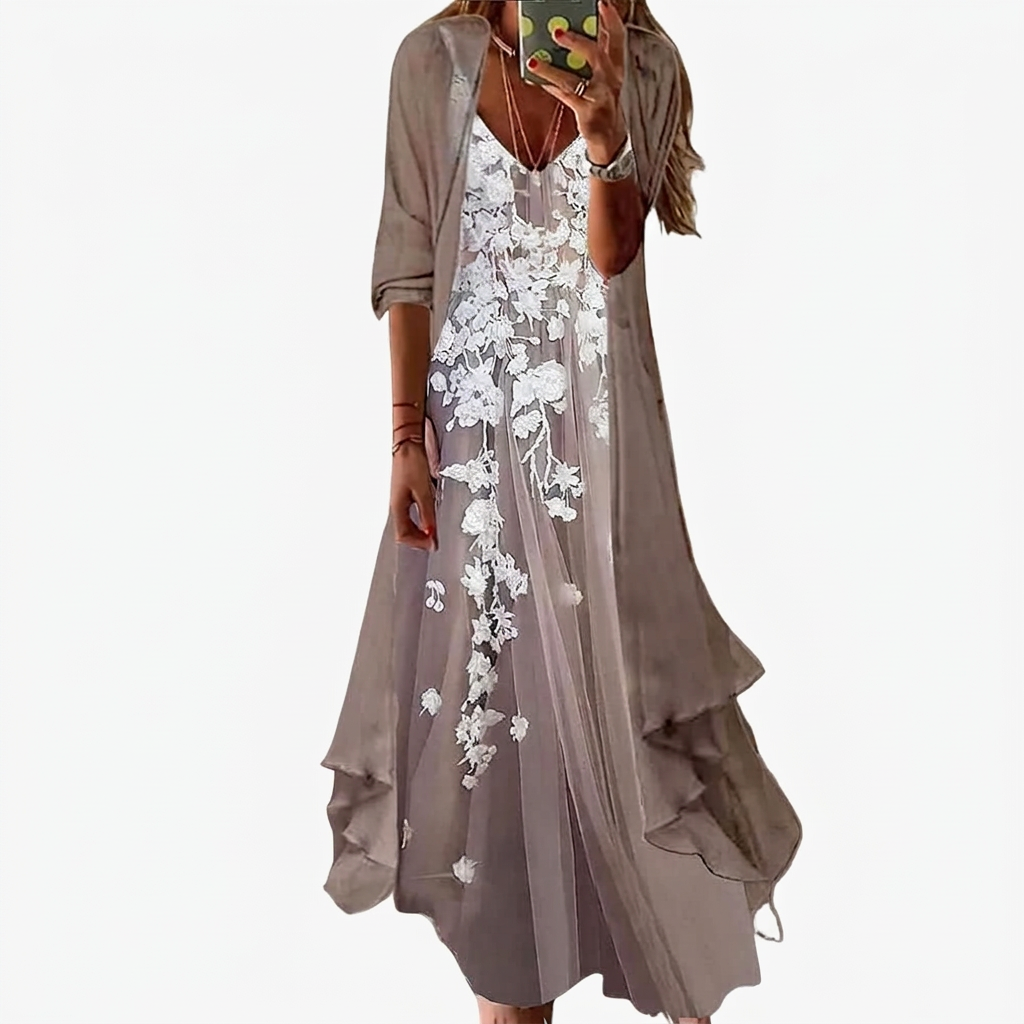 Bronwen | Elegant Maxi Dress Two-Piece Set
