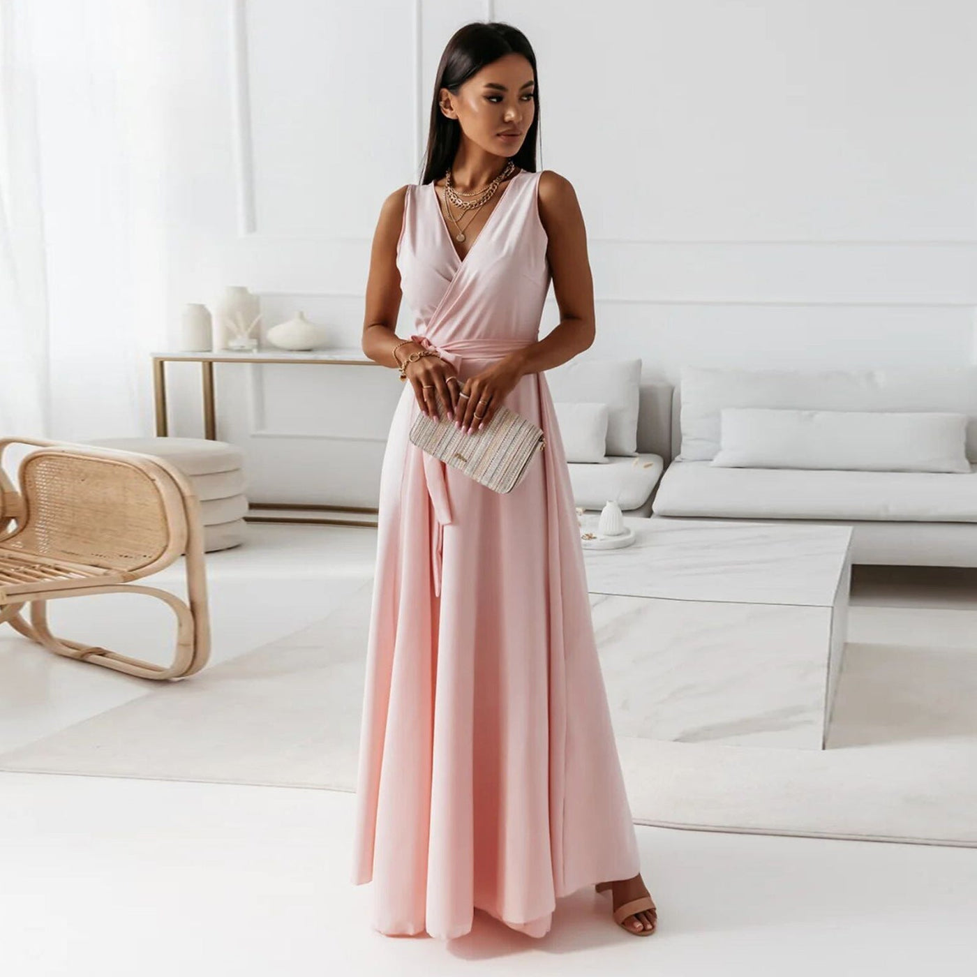 Alice | Women's Wedding Guest Elegant Wrap Maxi Dress