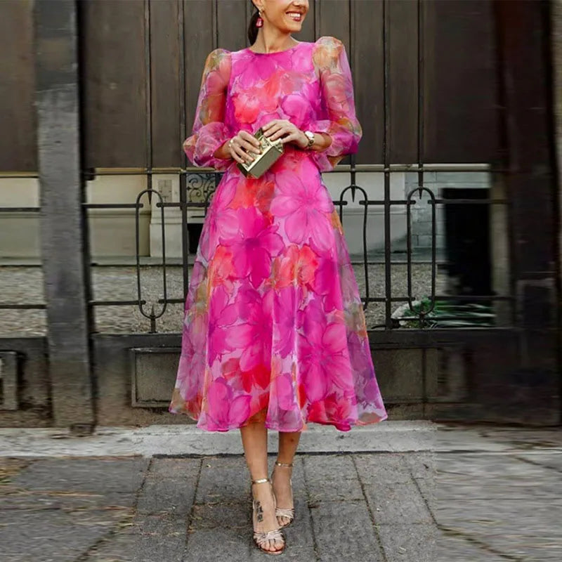 Alice | Women's Wedding Guest Dress Formal Floral Midi Dress