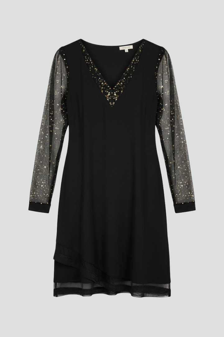 Alice | Women’s Sequin Sleeve V-Neck Cocktail Dress
