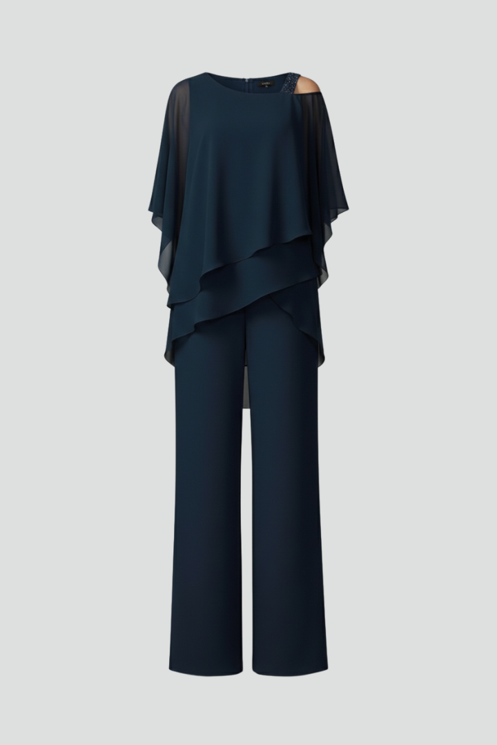 Alice | Women’s Cold-Shoulder Flowing Wide-Leg Jumpsuit