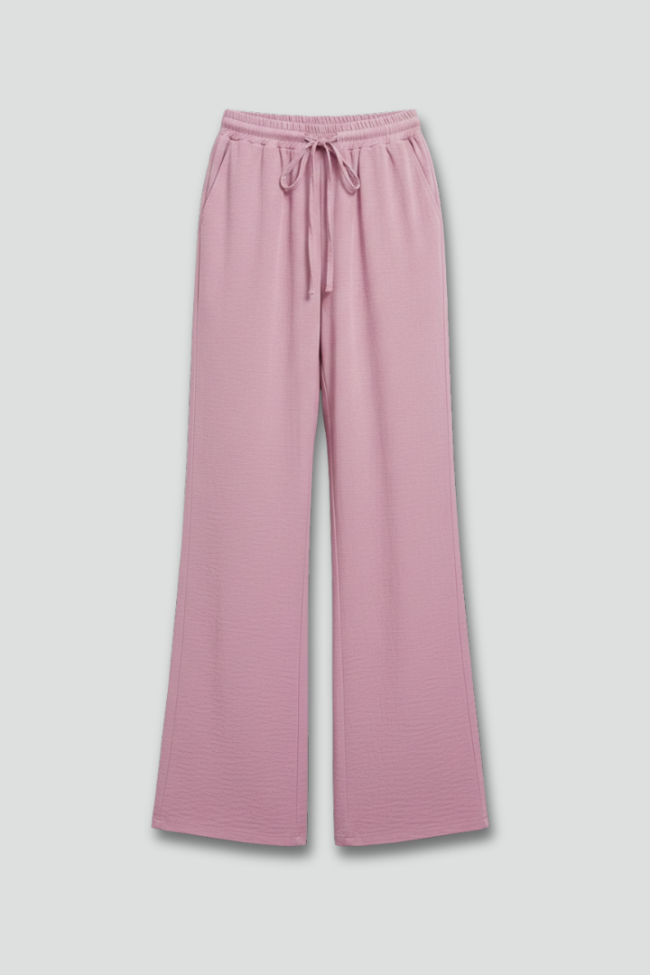 Alice | Women’s Casual Palazzo Trousers with Drawstring Waist and Side Pockets