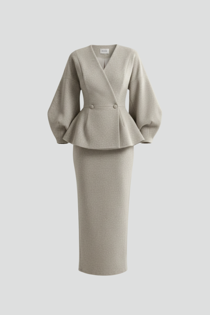 Alice | Women’s V-Neck Blazer and Skirt Set