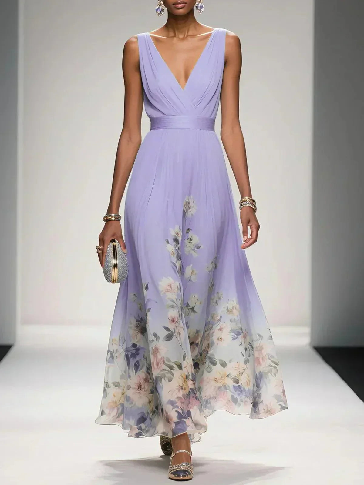 Gaia | Women's Floral Print Wedding Guest Dress