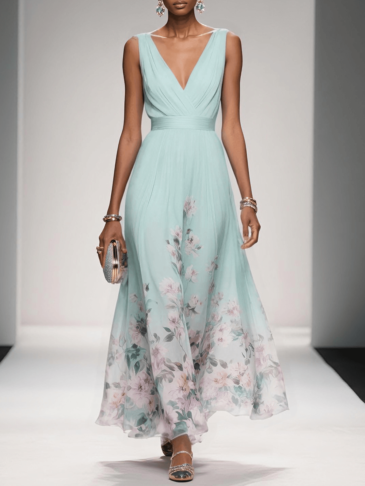 Gaia | Women's Floral Print Wedding Guest Dress