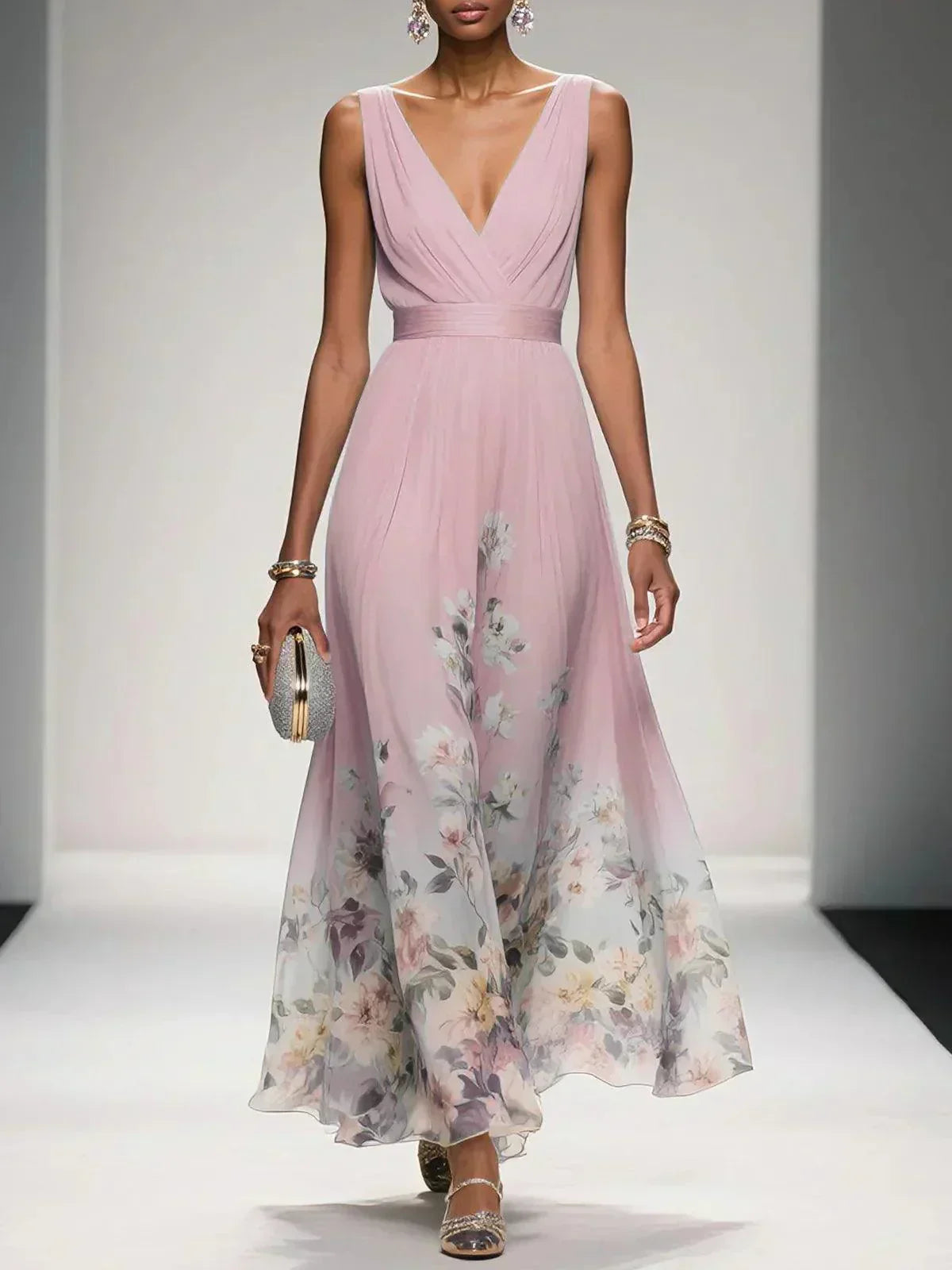 Gaia | Women's Floral Print Wedding Guest Dress