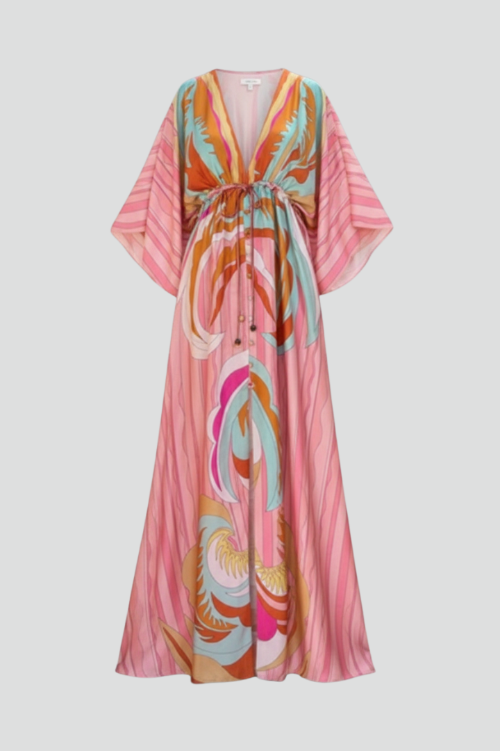 Alice | Women’s Printed V-Neck Belted Maxi Dress