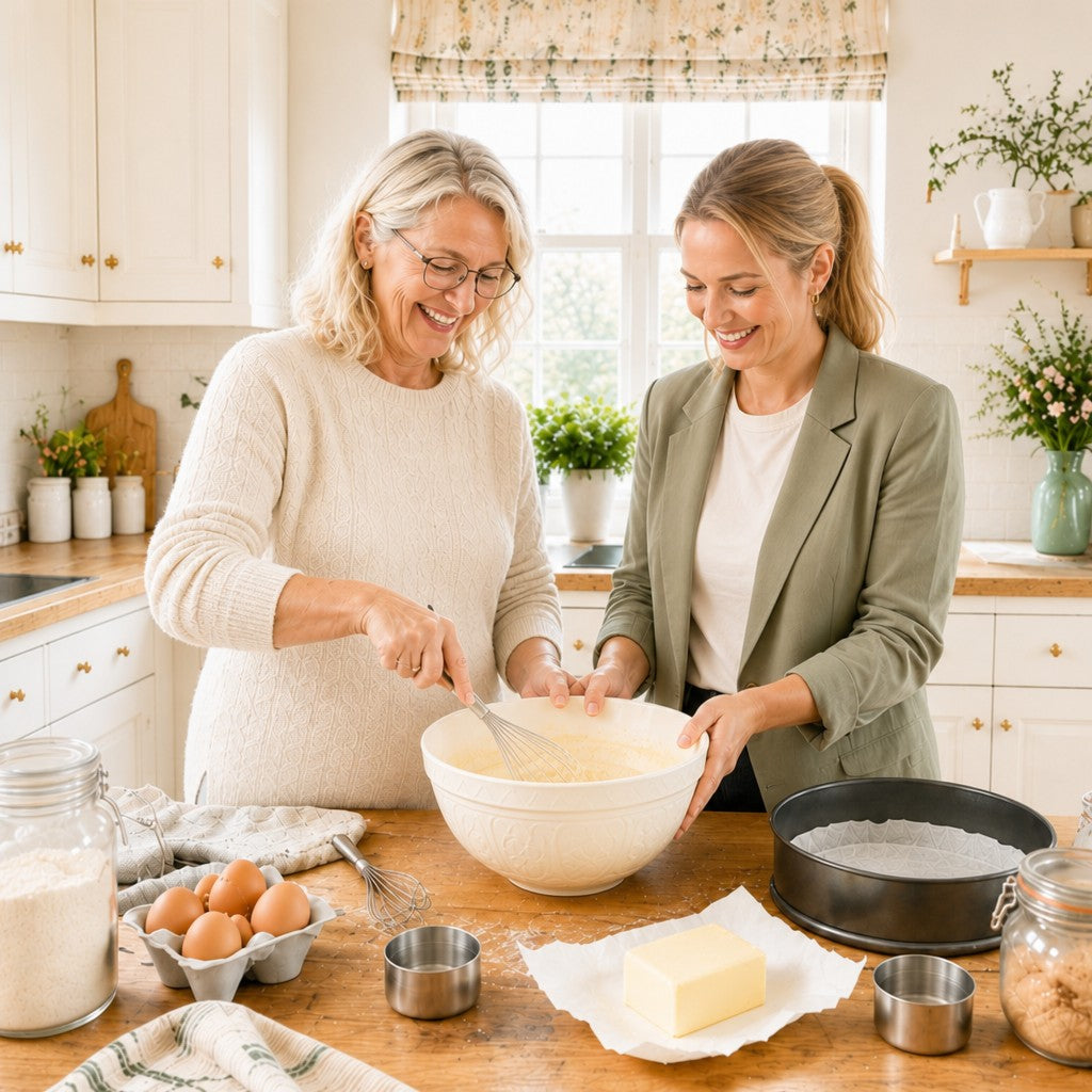 Friends baking together