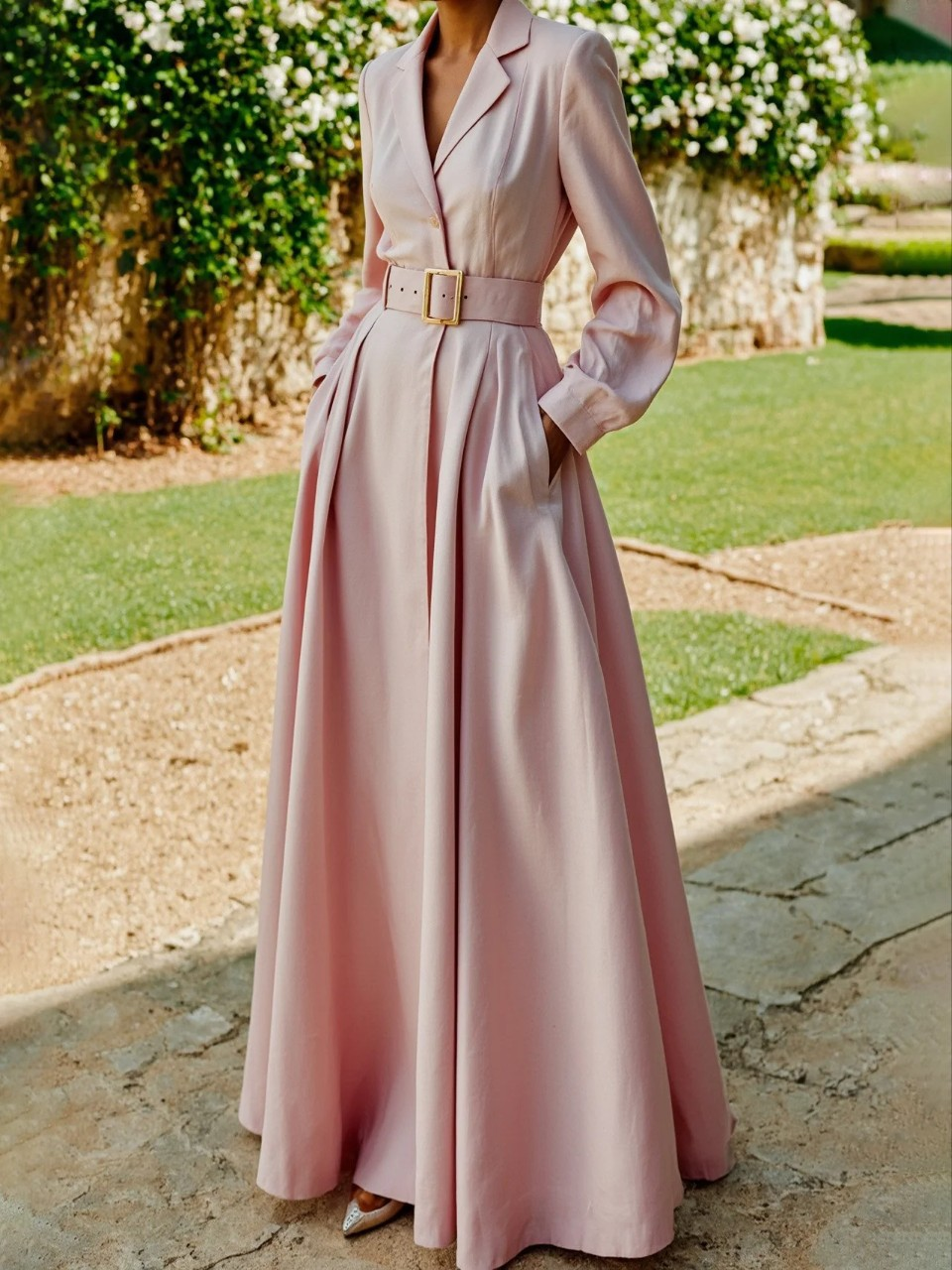 Alice | Elegant Pleated Blazer Midi Dress