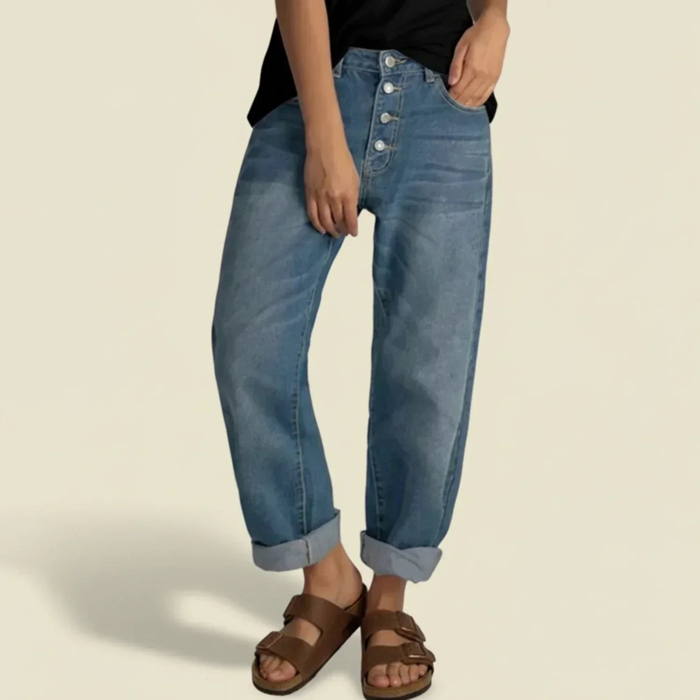 Alice | Women’s High Waisted Button Fly Jeans